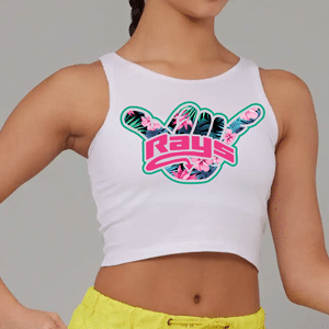 Tropical Ray Hand Crop Tank
